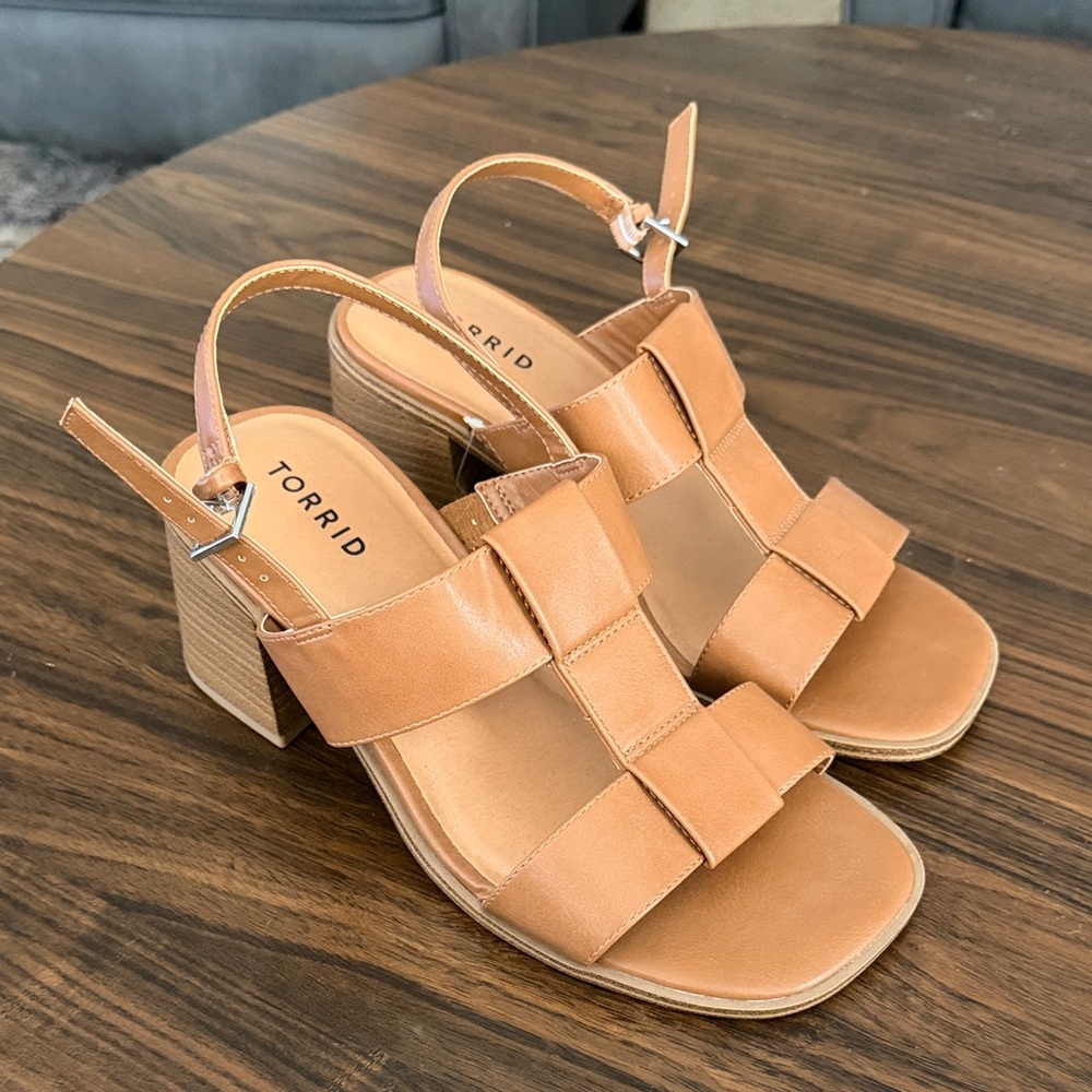 torrid Camel/Tan Block Heel Slingback Sandals